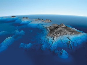Underwater TOPO of The Hawaiian Islands